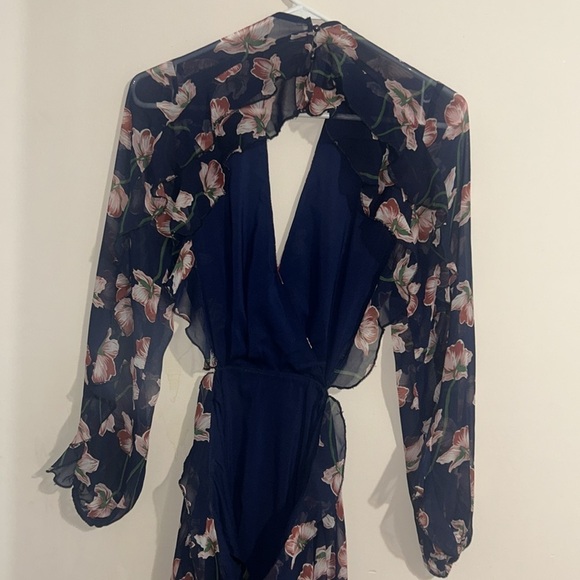 Misguided Open Back Sheer Floral Dress Size 6 - Picture 6 of 8